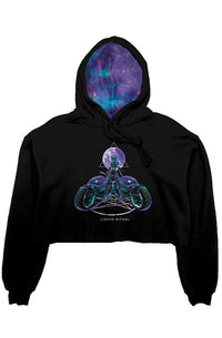 Thumbnail for Shadow of the Moon - crop fleece hoodie